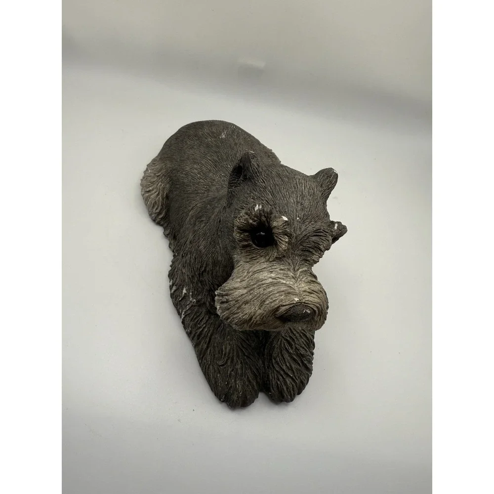 Vtg Sandicast Schnauzer Dog Statue‎ 4.5in 1981 Sandra Brue Signed 3lb #145
